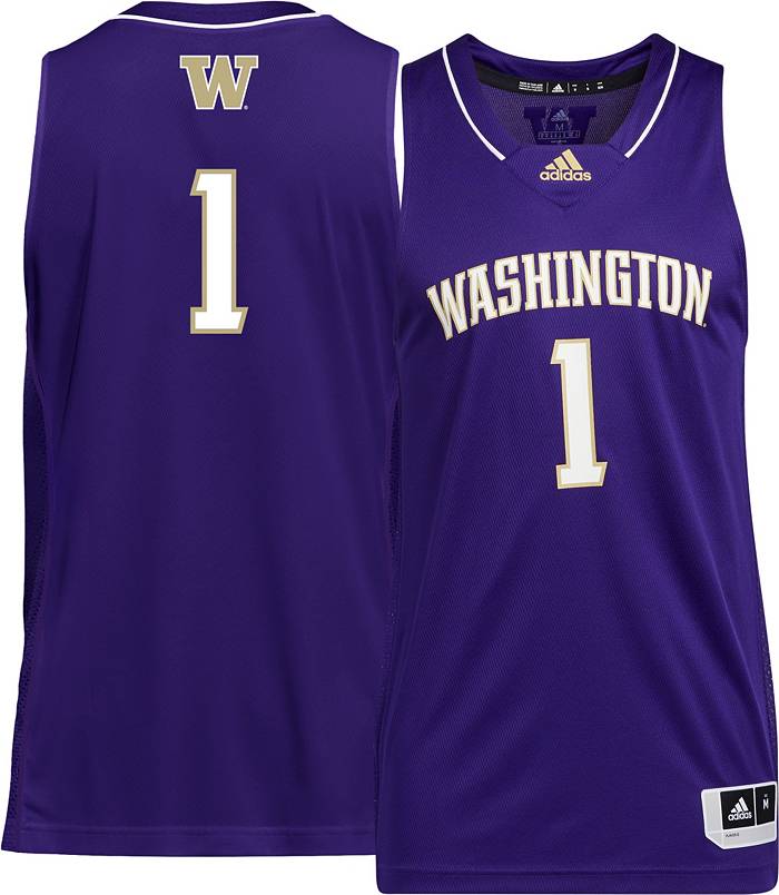 Adidas Men's Washington Huskies #1 Purple Swingman Replica Basketball Jersey, Medium