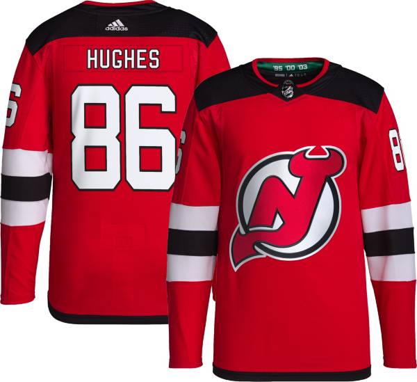 NHL Men's New Jersey Devils Jack Hughes #86 Red Player T-Shirt
