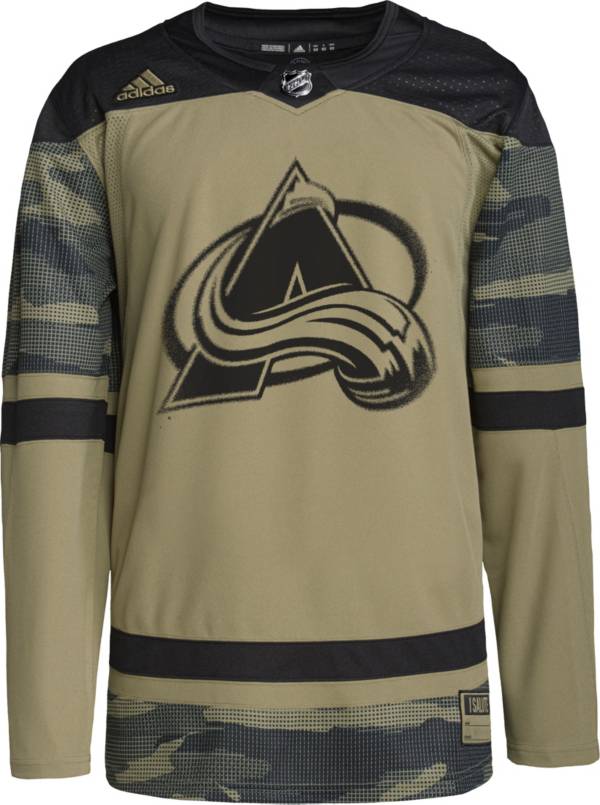 New Adidas Colorado Avalanche Authentic Cale Makar Military Appreciation  Jersey