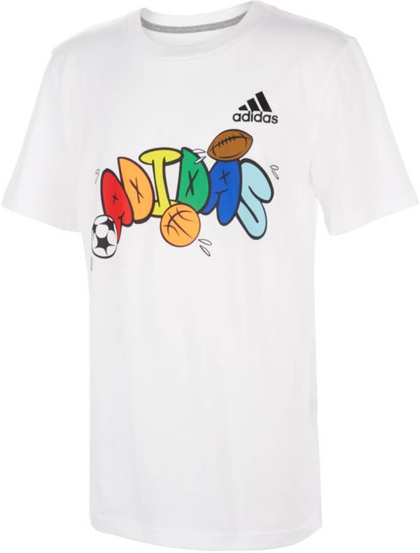 adidas Little Boys' Bubble Letter Graphic T-Shirt adidas Little Boys' Bubble Letter Graphic T-Shirt