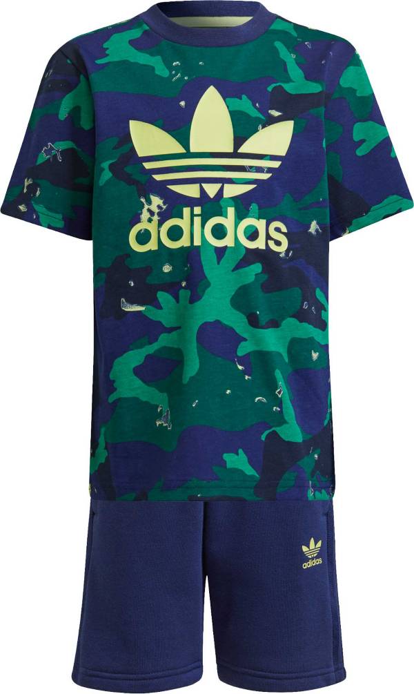 adidas Kids' Allover Print Pack Camo Print Shorts and Tee Set