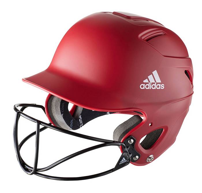 red batting helmet