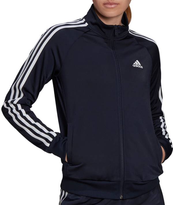 Adidas striped hot sale jacket women's