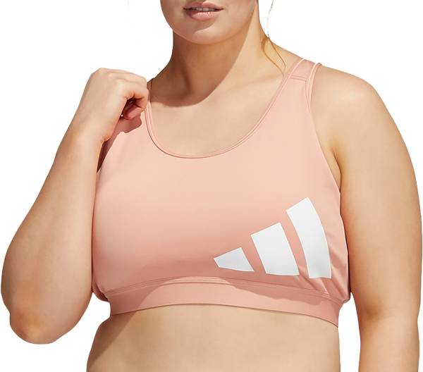 adidas Women's Believe This 3 Bar Logo Plus Size Sports Bra