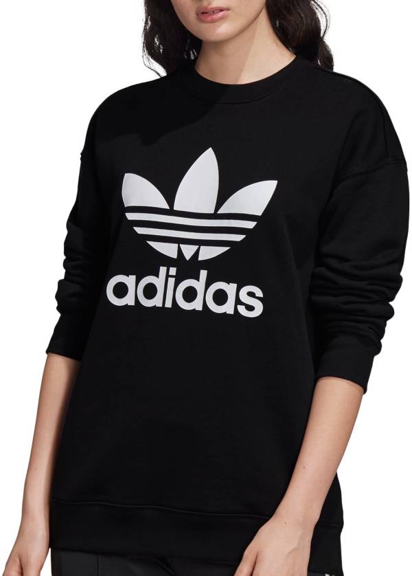 adidas white crew neck sweatshirt womens