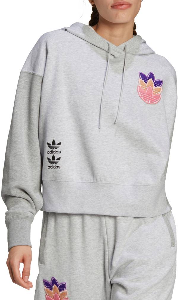 adidas Women's Trefoil Logo Play Cropped Hoodie