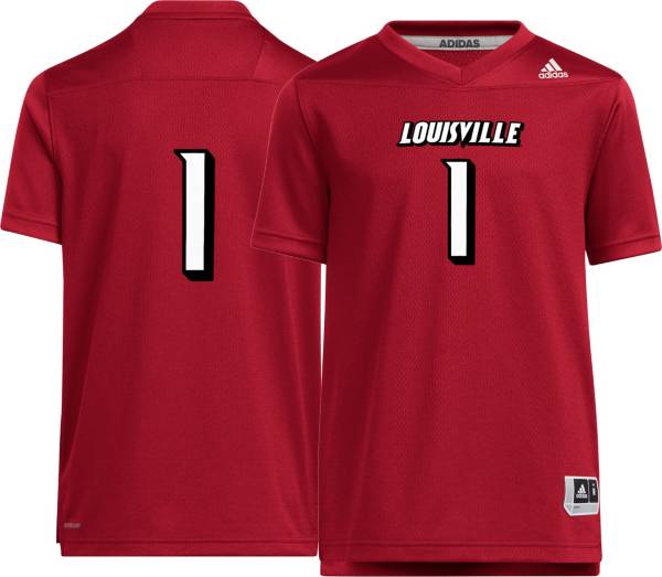 Men's adidas #1 Black Louisville Cardinals Premier Football Jersey