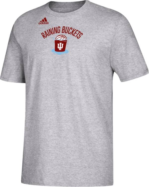 adidas Youth Indiana Hoosiers Grey Amplifier 'Raining Buckets' Basketball T-Shirt