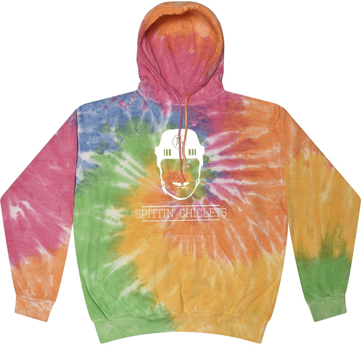 Spittin' Chiclets Tie-Dye Helmet Logo Hoodie