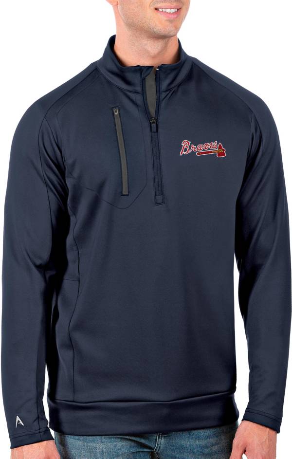 Antigua Men's Tall Atlanta Braves Generation Navy Half-Zip Shirt product image