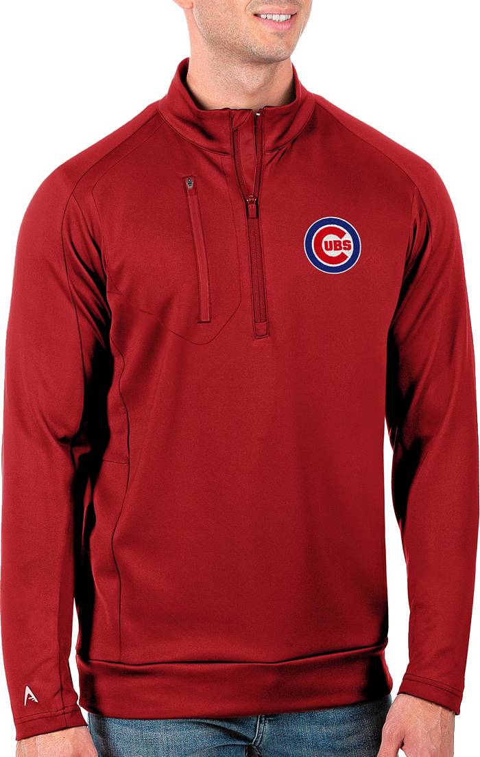 Antigua Men's Tall Chicago Cubs Generation Red Half-Zip Shirt