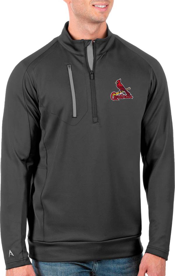 Antigua Men's Tall St. Louis Cardinals Generation Carbon Half-Zip Shirt