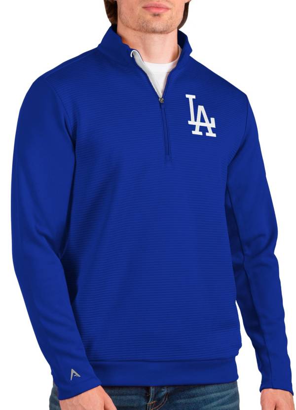 Antigua Men's Los Angeles Dodgers Blue Quarter-Zip Pullover