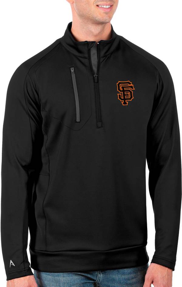 Antigua Men's Tall San Francisco Giants Generation Black Half-Zip Shirt