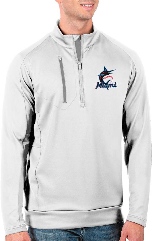 Antigua Men's Tall Miami Marlins Generation White Half-Zip Pullover product image
