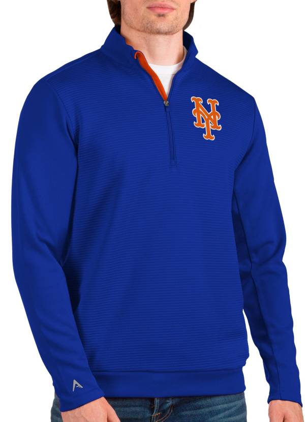 Antigua Men's New York Mets Blue Quarter-Zip Pullover product image