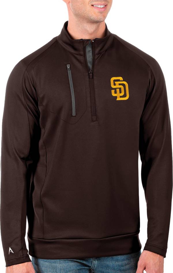 Antigua Men's Tall San Diego Padres Generation Brown Half-Zip Pullover product image