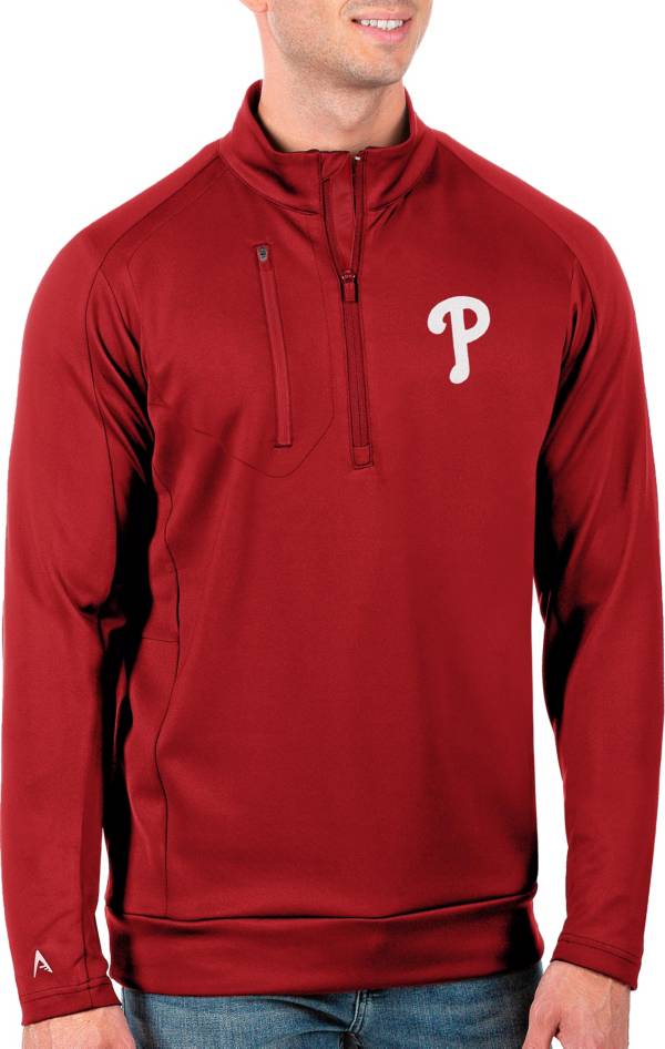 Antigua Men's Tall Philadelphia Phillies Generation Red Half-Zip Shirt product image