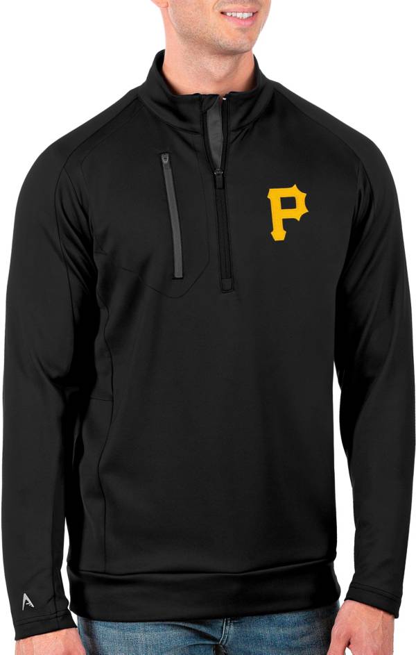 Antigua Men's Tall Pittsburgh Pirates Generation Black Half-Zip Shirt