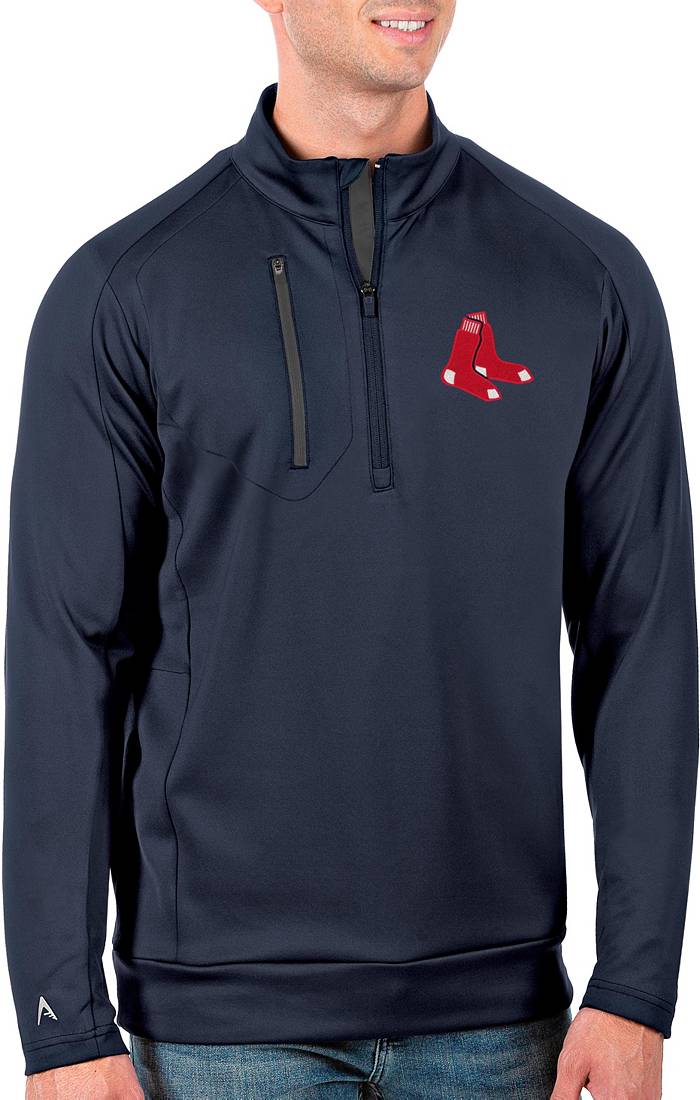 Men's Antigua White Boston Red Sox Team Logo Victory Full-Zip Hoodie Size: Medium