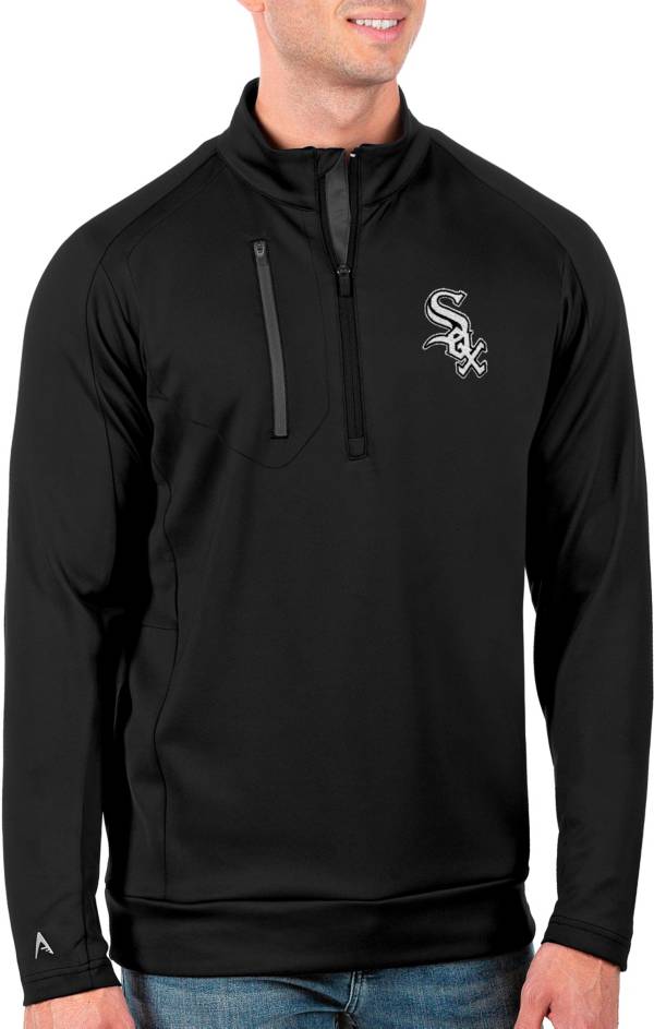 Antigua Men's Tall Chicago White Sox Generation Black Half-Zip Shirt