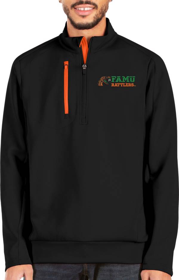 Antigua Men's Florida A&M Ramblers Black Generation Quarter-Zip Jacket