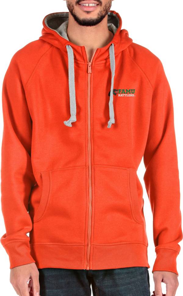 Antigua Men's Florida A&M Rattlers Orange Victory Full-Zip Hoodie