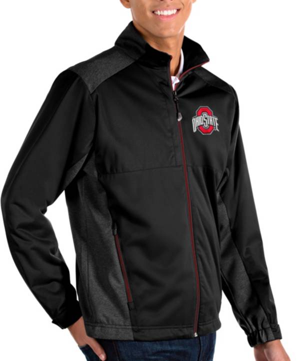 Antigua Men's Ohio State Buckeyes Black Revolve Full-Zip Jacket