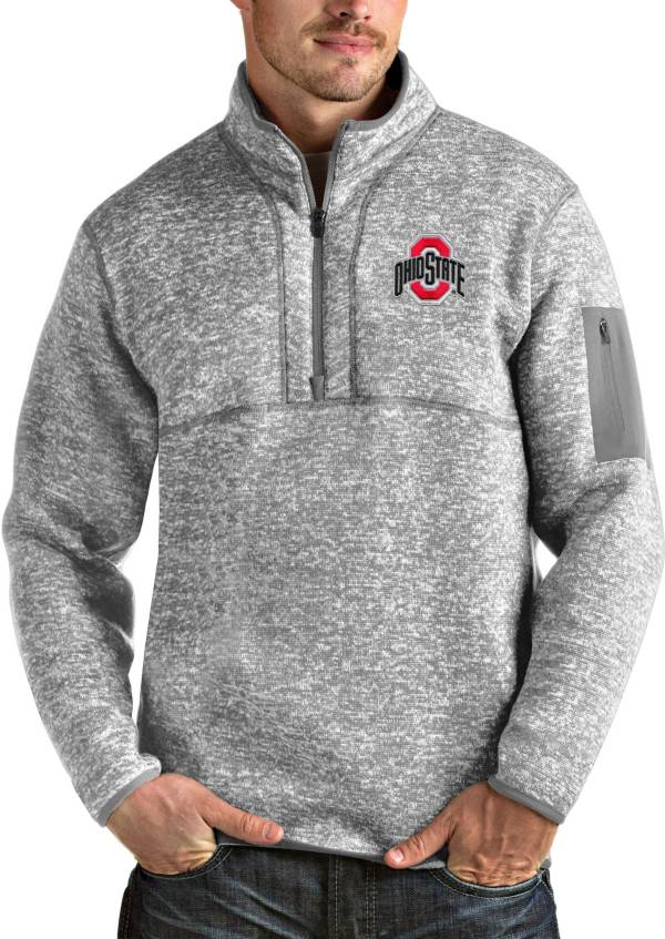 Antigua Men's Ohio State Buckeyes Gray Fortune QuarterZip Pullover Shirt Dick's Sporting Goods