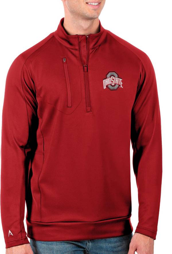 Antigua Men's Ohio State Buckeyes Scarlet Generation Half-Zip Pullover Shirt product image
