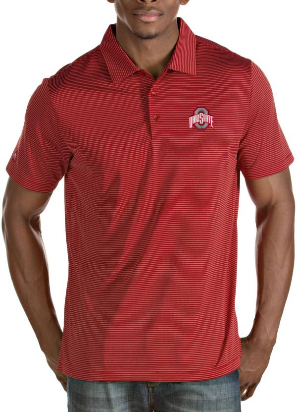 Antigua Men's Ohio State Buckeyes Scarlet Quest Performance Polo