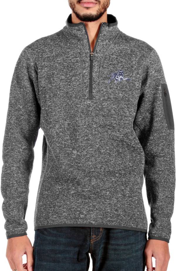 Antigua Men's Jackson State Tigers Grey Fortune 1/4 Zip Pullover product image
