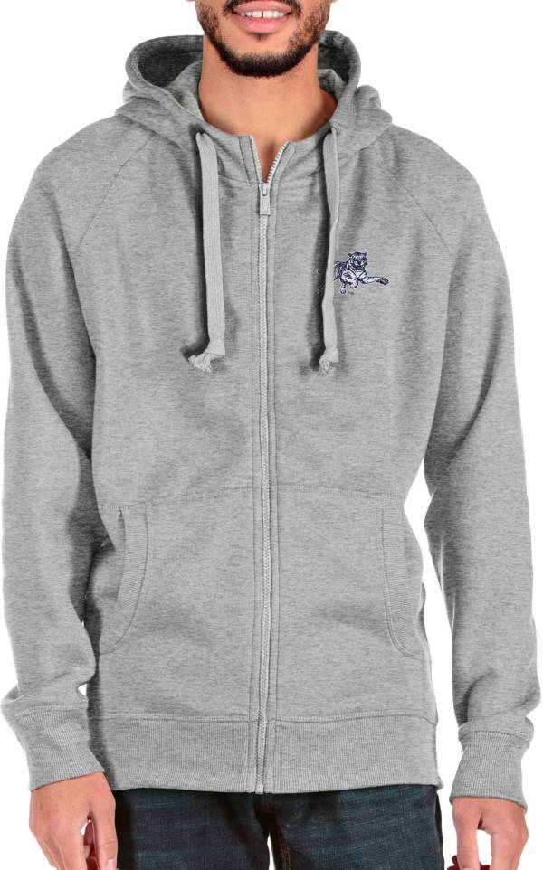 Antigua Men's Jackson State Tigers Grey Victory Full Zip Jacket product image