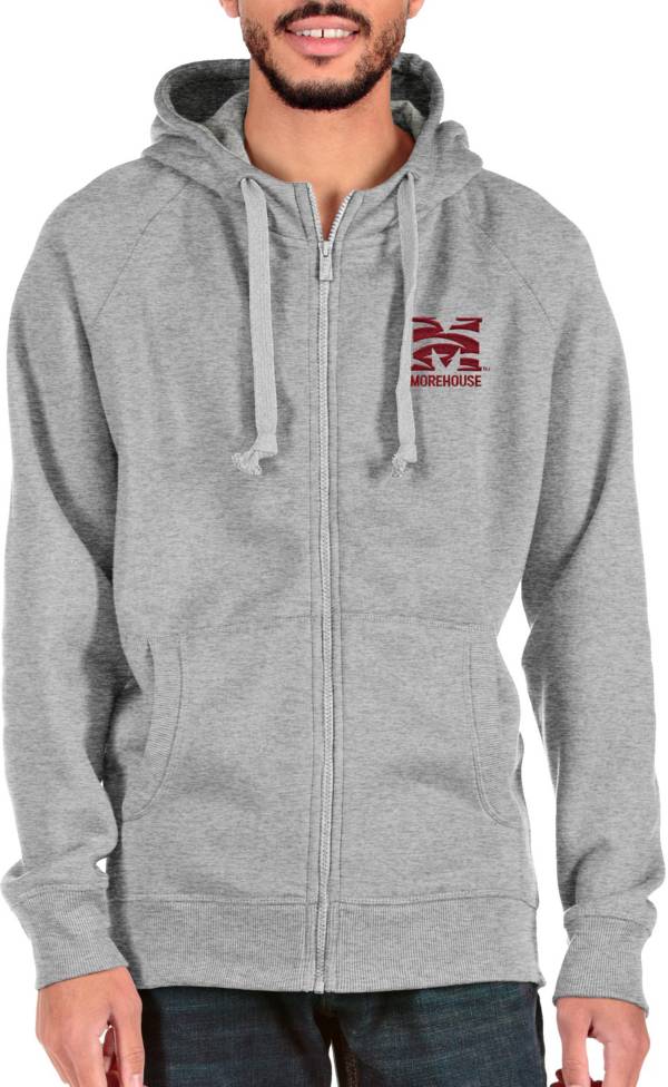 Antigua Men's Morehouse College Maroon Tigers Grey Victory Full Zip Jacket product image