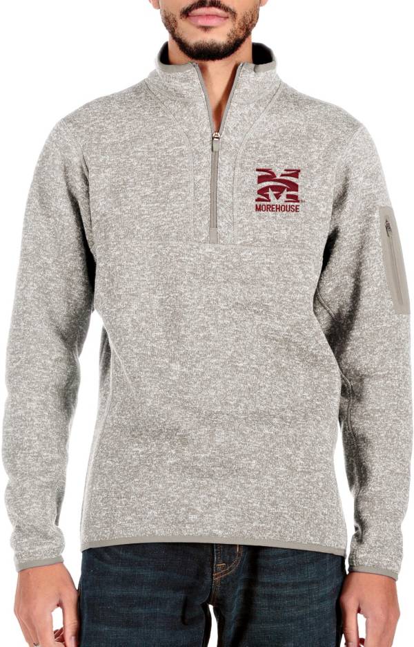 Antigua Men's Morehouse College Maroon Tigers White Fortune 1/4 Zip Pullover product image