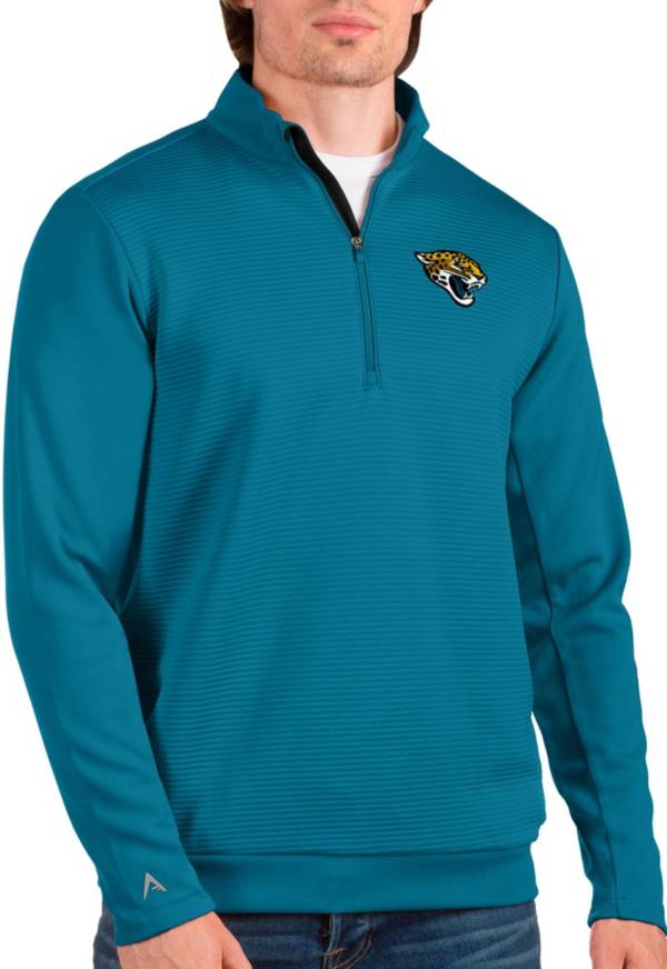 Antigua Men's Jacksonville Jaguars Vanquish Teal Quarter-Zip Pullover product image