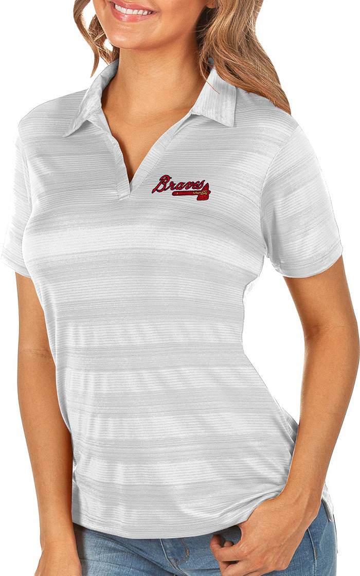 Antigua MLB Atlanta Braves Spark Short-Sleeve Polo Shirt - L