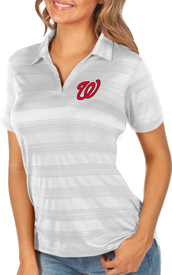 Antigua Women's Washington Nationals Compass White Polo product image