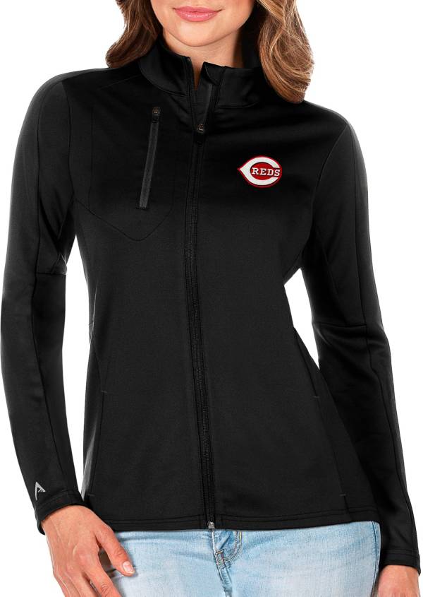 Antigua Women's Cincinnati Reds Generation Full-Zip Black Jacket product image
