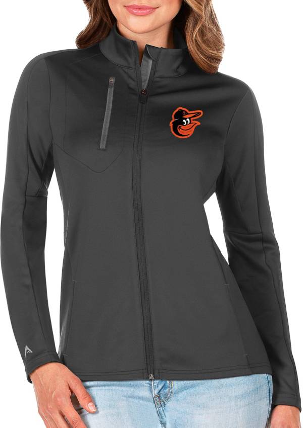 Antigua Women's Baltimore Orioles Generation Full-Zip Gray Jacket