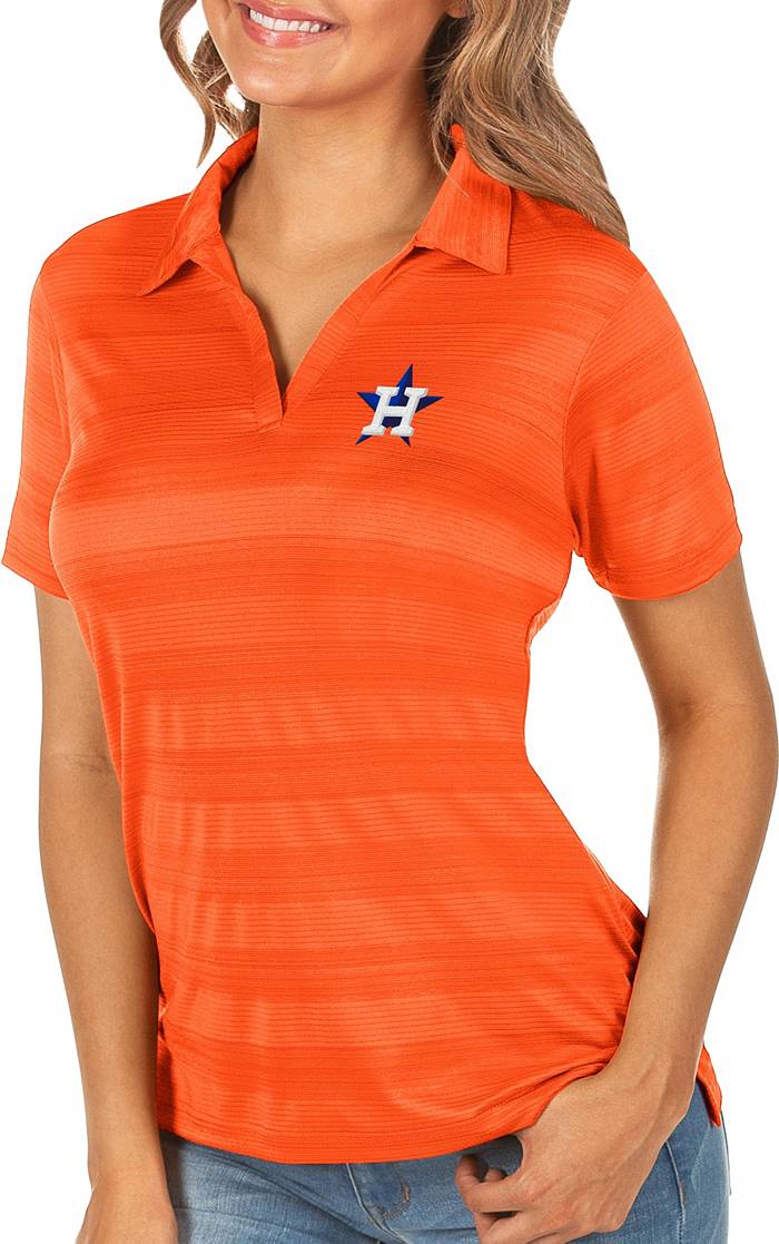 MLB Women's Houston Astros Orange Placket T-Shirt