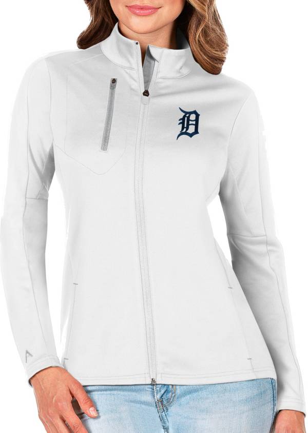 Antigua Women's Detroit Tigers Generation Full-Zip White Jacket