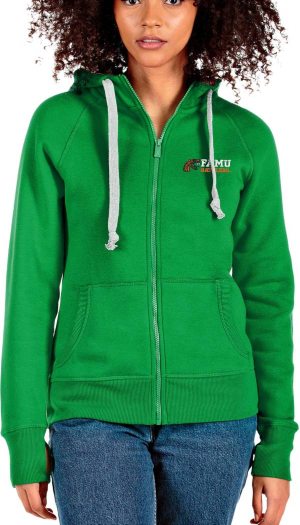 Antigua Women's Florida A&M Rattlers Green Victory Full-Zip Hoodie product image