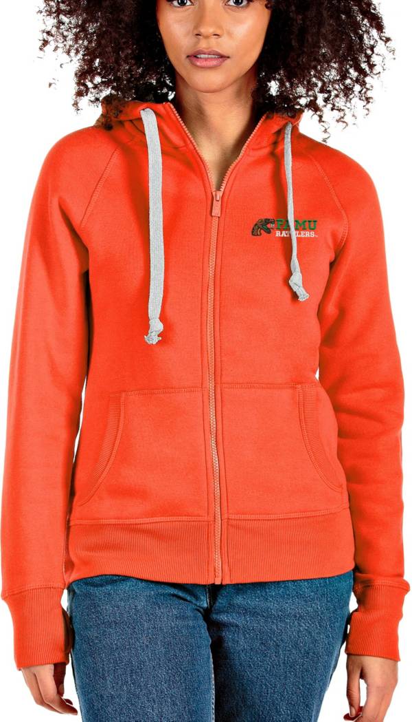 Antigua Women's Florida A&M Rattlers Orange Victory Full-Zip Hoodie product image