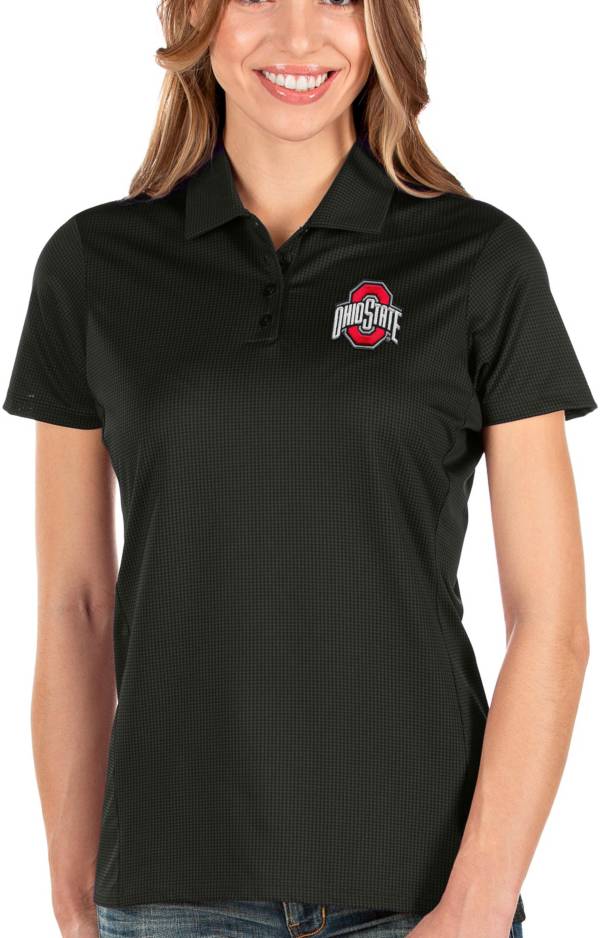 Antigua Women's Ohio State Buckeyes Black Balance Polo