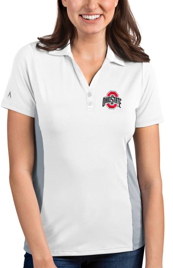 Antigua Women's Ohio State Buckeyes White Venture Polo