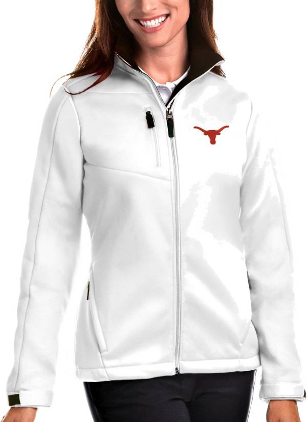 Antigua Women's Texas Longhorns White Traverse Full-Zip Jacket