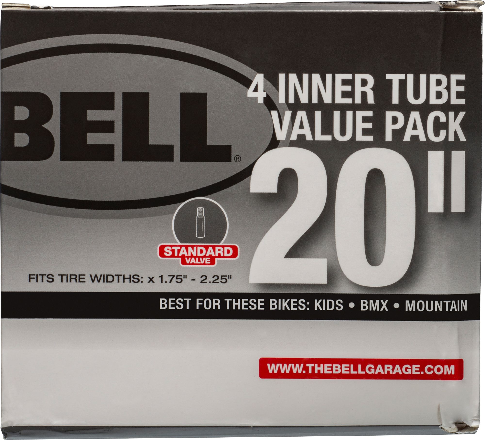 Bell Standard Schrader Valve Bicycle Inner Tube, 20 in. x 1.75-2.25 in., 4-Pack