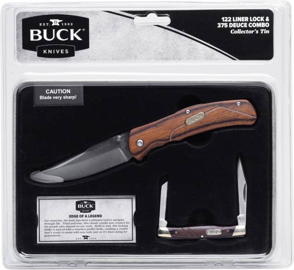 Buck Knives 122 Liner Lock & 375 Deuce TwoPiece Combo Collector's Tin