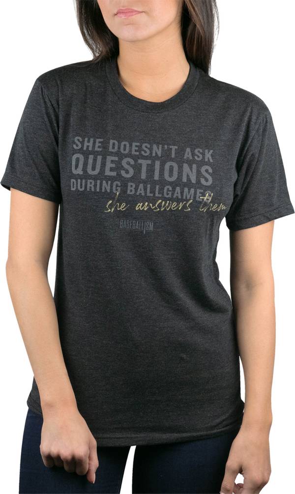 Baseballism Women's "She Answers Them" Warm-Up T-Shirt product image